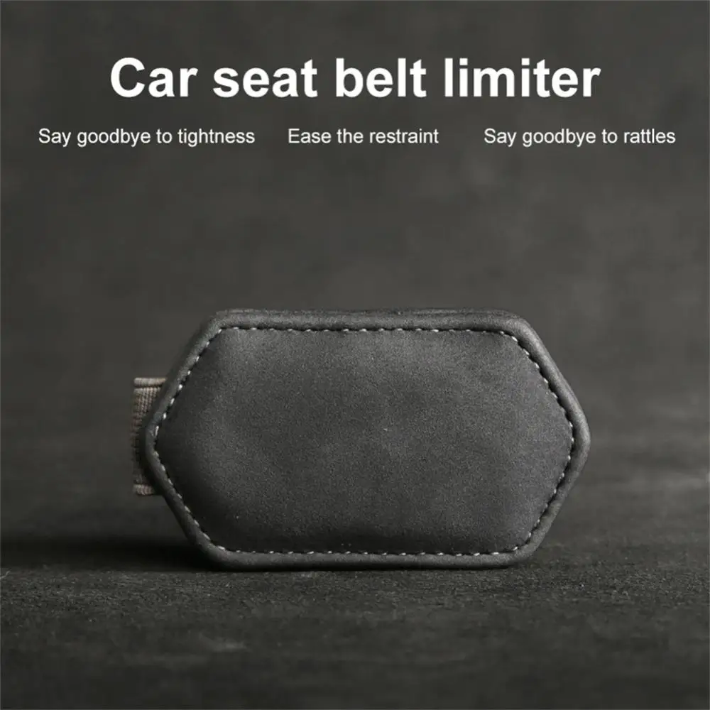 Car Seat Belt Stopper Magnetic Elastic Mesh Pocket Leathera Djuster Seat Belt Fixed Stopper Slack Adjuster Car Accessories