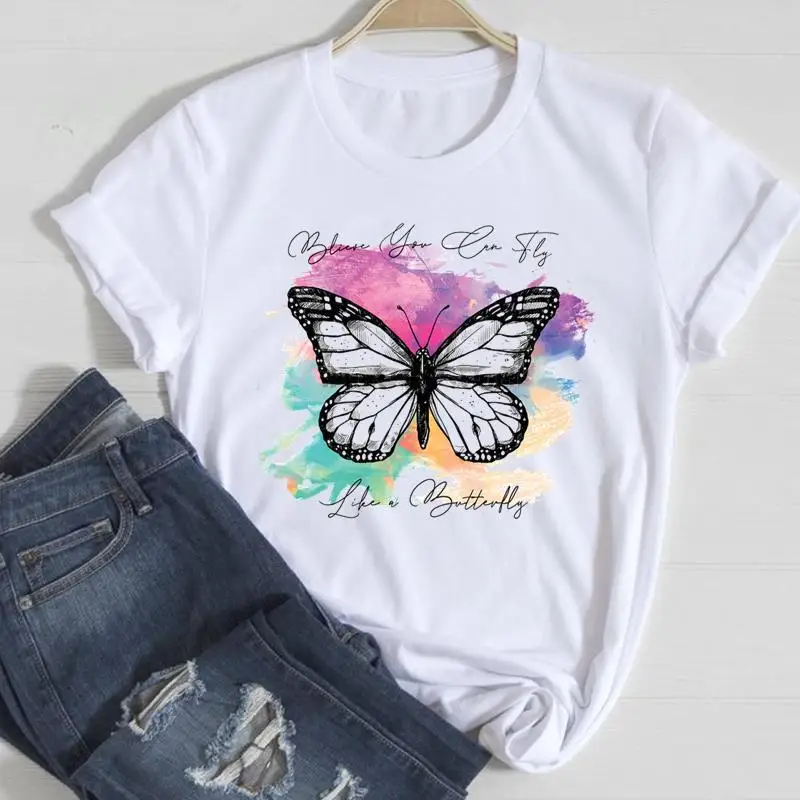 Clothing Floral Women Print European and American Short-sleeved T-shirt Women Clothing Tops Oversized T Shirt