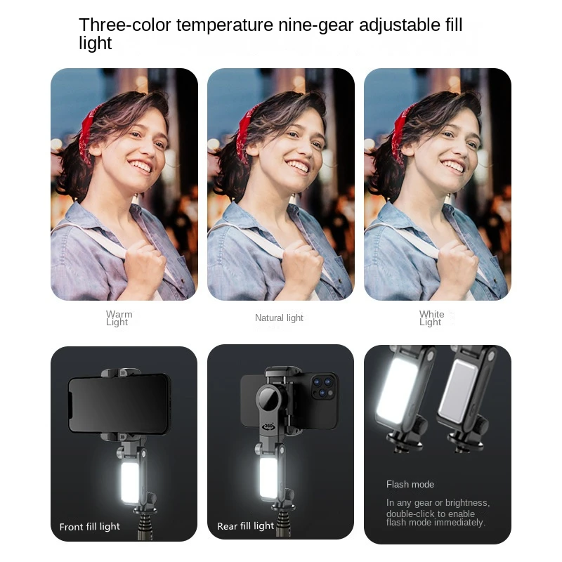 New Bluetooth Wireless Gimbal Stabilizer Selfie Stick 360 Degree Smart Face Tracking Live Recording with Fill Light handheld gimbal stabilizer