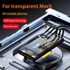 100W Transparent Mecha Wind Mobile Power Bank with a Large Capacity of 50000mAh Fast Charging built-in Cable Suitable for iphone 4
