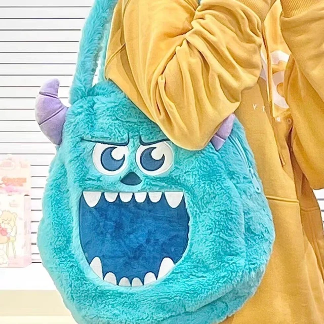 New Cartoon Anime Disney Monster Inc James P. Sullivan Plush Backpack  Shoulder Bag Makeup Storage Bag Stuffed Animal For Girls - AliExpress