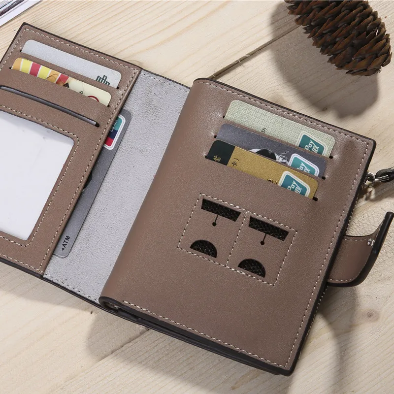 Canvas Wallet for Men Vintage Zipper Short Wallets Tirfold Card Holder Coin Pcoket Casual Buckle Hasp Male Purse High Quality
