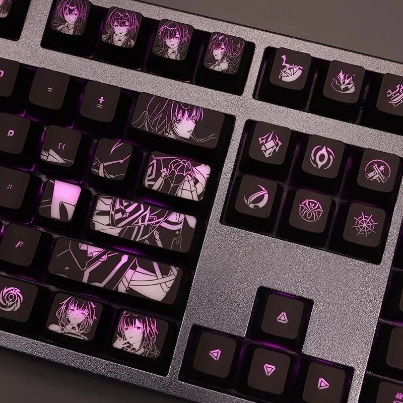 Keycaps Retroiluminados Honkai Star Rail Kafka para Logitech G610 g Pro x Razer Blackwidow Huntsman Corsair K70 K95 K100 Conjunto - Imagem 5