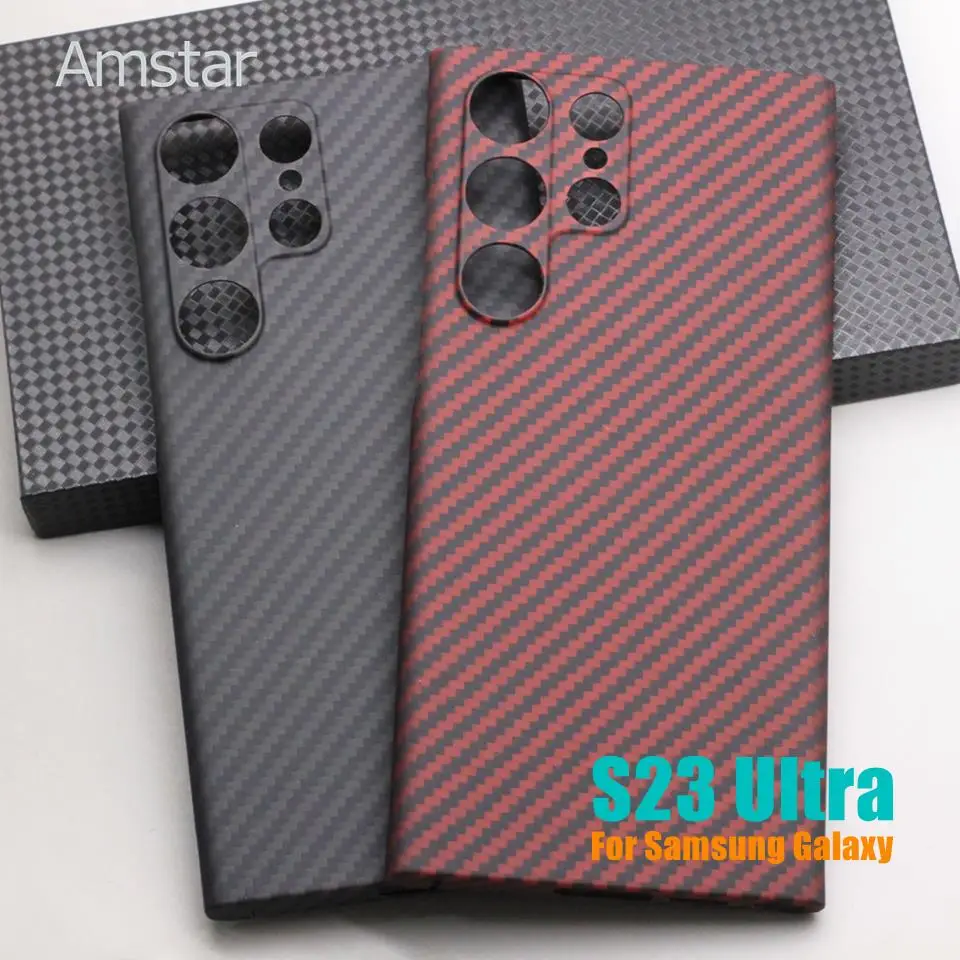 

Защитный чехол Amstar из чистого углеродного волокна для Samsung Galaxy S23, ультратонкий высококачественный Ультратонкий чехол из арамидного волокна S23