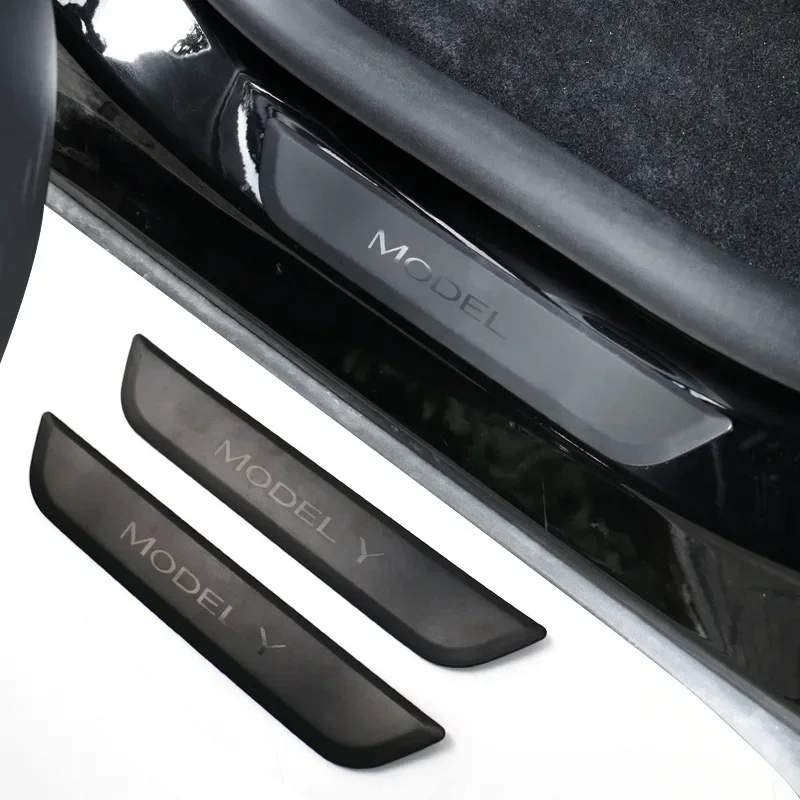 Car Accessories Car Rear Door Sill Pad Protector for Tesla Model Y/3 Leather Rear Seat Anti-dirty Mat Anti Kick Pad