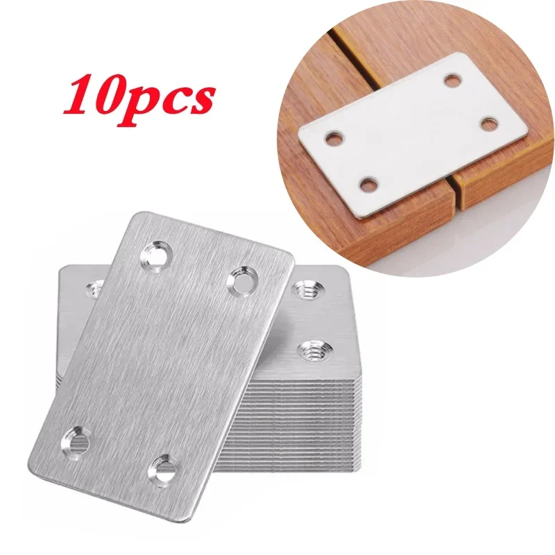 10Pcs Stainless Steel Angle Code Fixing Bracket Iron Plate Furniture Quick Links for Woodworking And Joinery