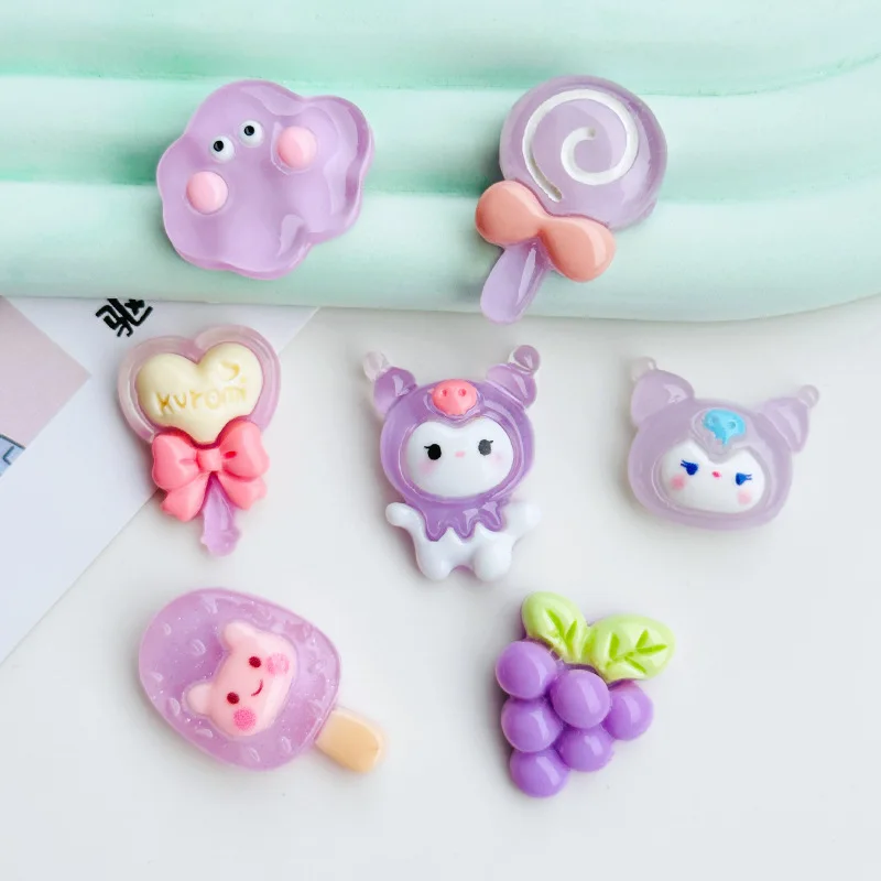 

5 шт. miniso аниме sanrio kuromi мультфильм женский для рукоделия искусственные материалы