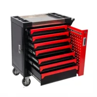 7 Drawer Tool Cart with Keys,Tool Cabinet Removable with Silent universal wheels,Heavy Duty Toolbox,For Car Repair Workshop/Home 1