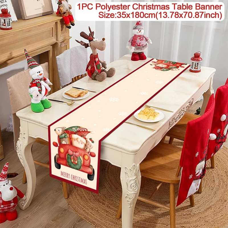 thumbnail image 1 of 2024 Christmas Table Runners Merry Christmas Decoration for Home Tablecloth Table Cover Xmas Gifts Navidad Noel New Year 2025, 1 of 5
