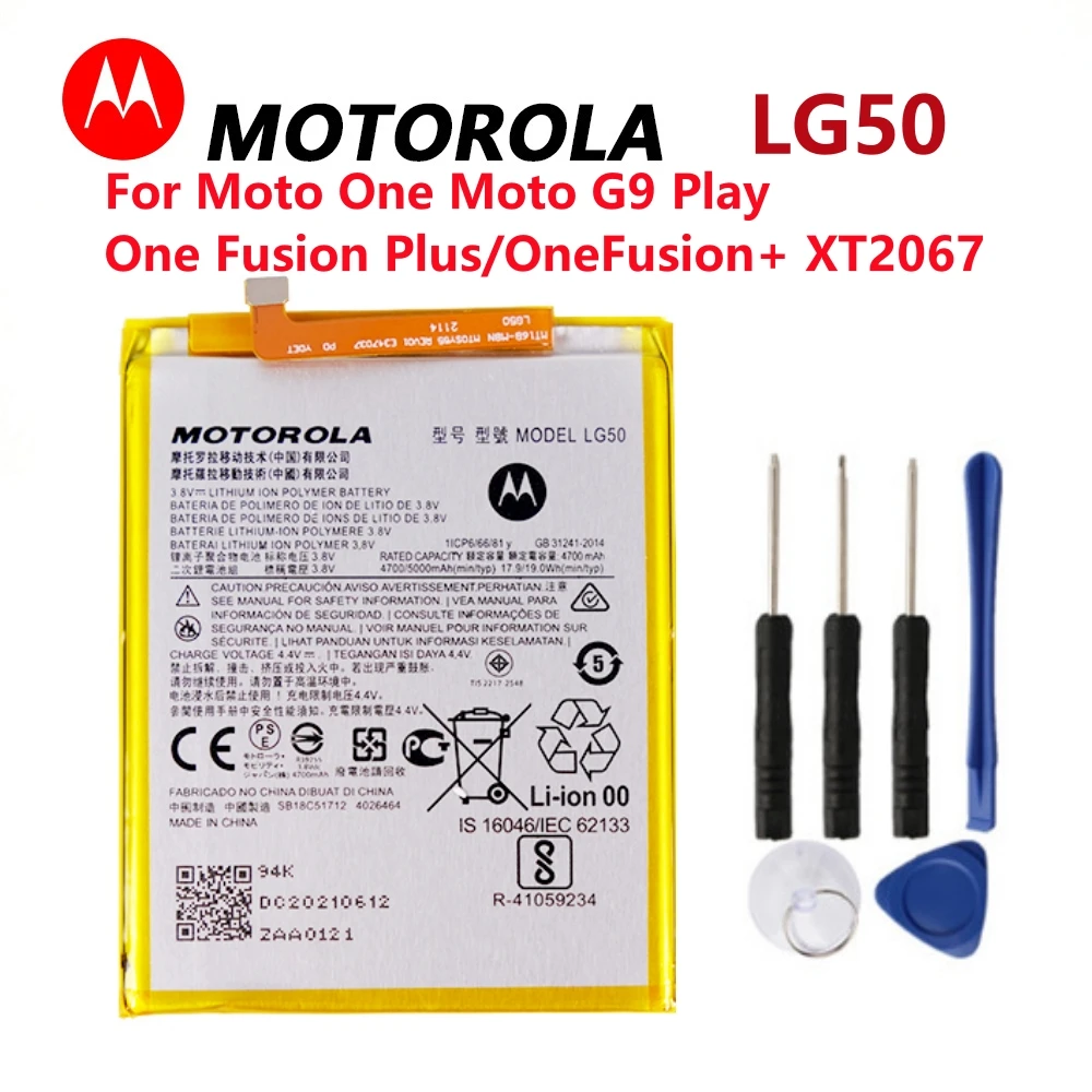 Оригинальный аккумулятор Motorola LG50 100% мАч для Motorola One Moto G9  Play / One Fusion Plus OneFusion + XT2067, аккумулятор для телефона, 5000 |  AliExpress