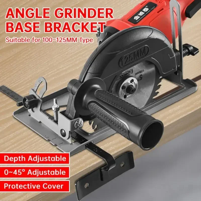 angle grinder converter table saw base bracket adjustable cutting depth dust free cutting wide range of applications Circular Cutter Electric Saw Table To Chain Cutting Base Hand Converter Angle Bracket Grinder Saw Refit Machine Tool Woodworking