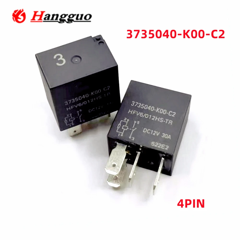 그레이트 월 하발 자동차 계전기용 오리지널 3735011-V08 20A 12V 5 핀 HFV6 012Z-TR 3735040-K00-C2 4 핀, 로트당 2 개, 5 개