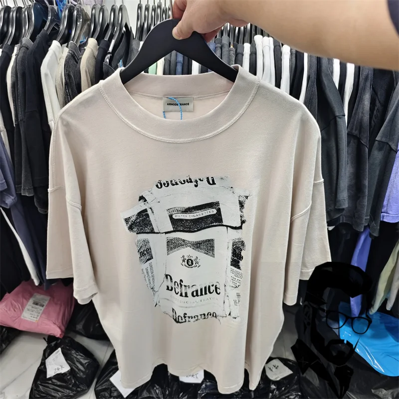 

Free shipping Arnodefrance printed men's T-shirt loose casual oversized streetwear