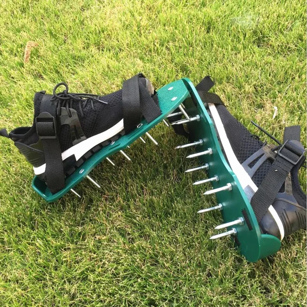 

Spike Aerator Lawn Shoes With Adjustable Belt - Essential Gardening Tools Garden Scarifier And Grass Spike Shoes Gardening Boots