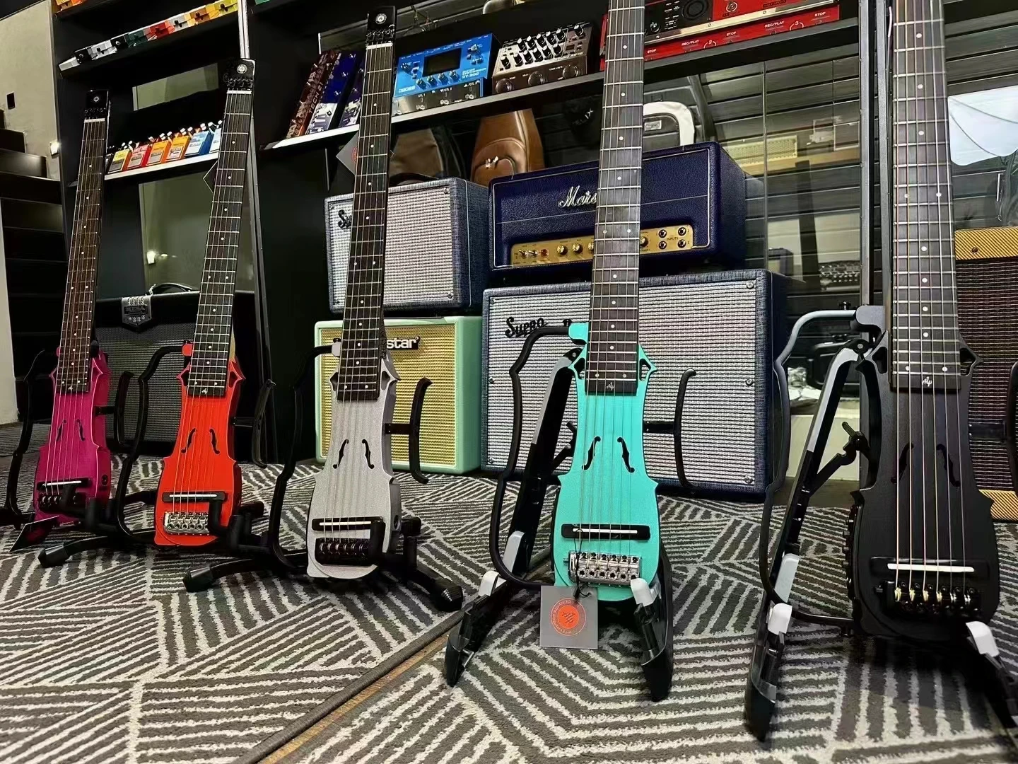 Anygig トラベルエレキギター ブルー（Anygig AGE Mod トラベルギター  