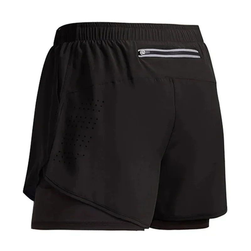 2024 New Men's Fitness Training Shorts Summer 2 In 1 Quick Dry Gym Beach Running Double-deck Shorts Outdoor Sportswear Men 6