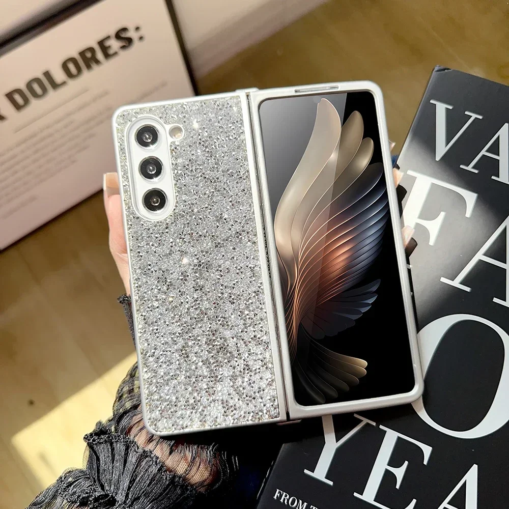 Rhinestone Glitter Sequins Trim Shockproof Phone Case with Soft TPU Frame