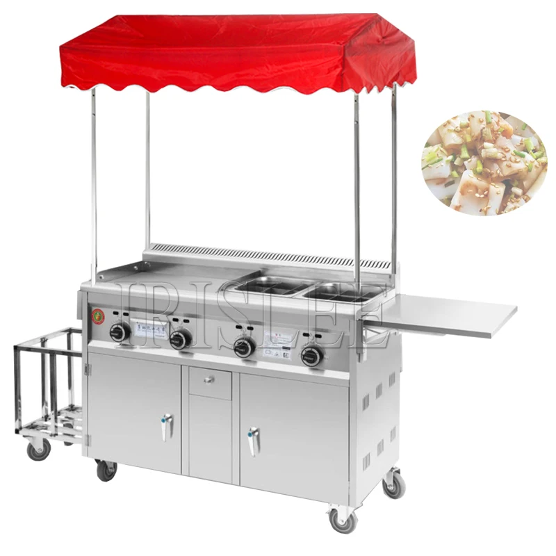 

Teppanyaki Commercial Barbecue Night Market Stalls Fried Skewers Boiled Skewers Multigrain Pancake Pan Fried Griddle Snack Cart