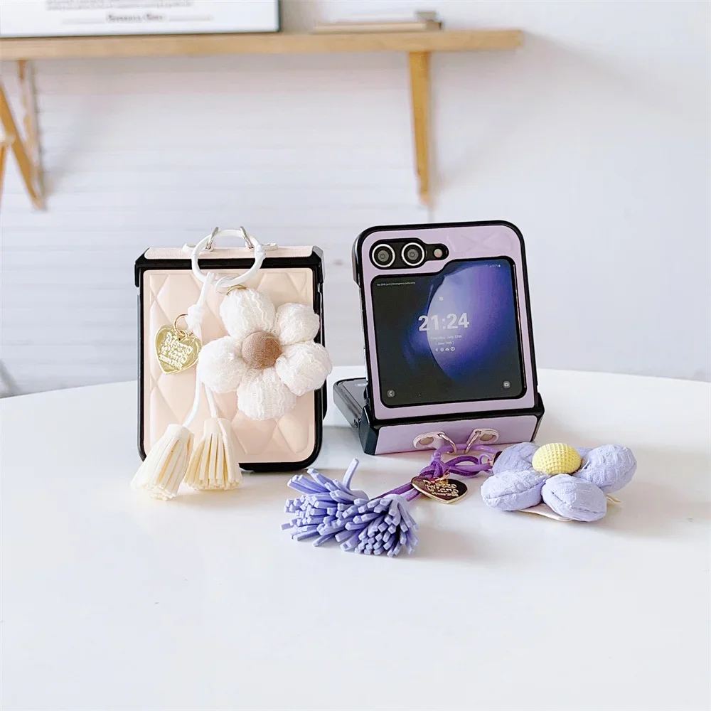 Floral Leather Shockproof Phone Case - Protective Cover with Flower Ring Design