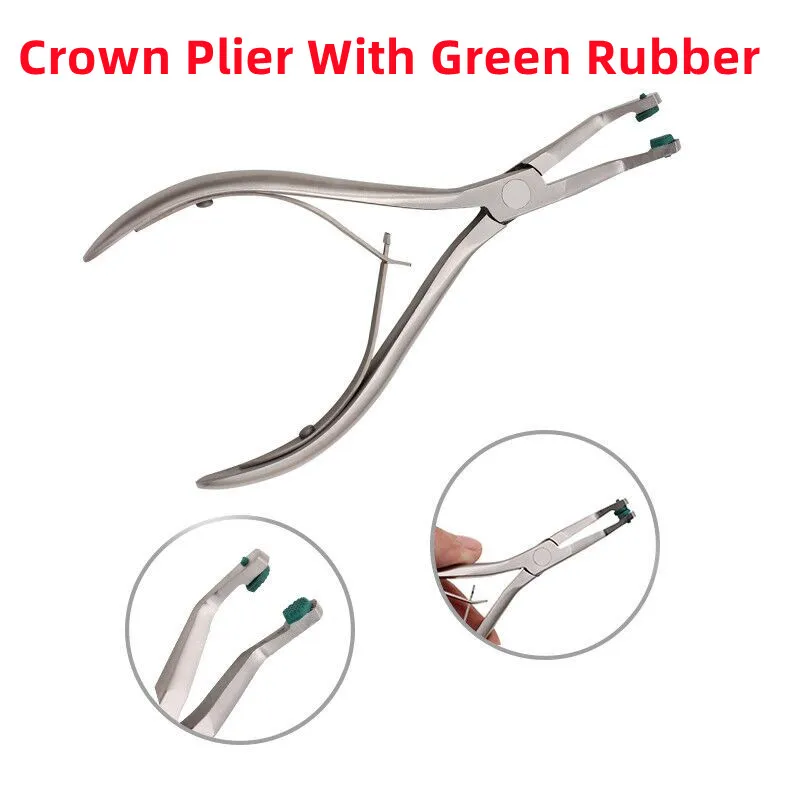 

Crown Plier With Green Rubber Tipped Dental Surgical