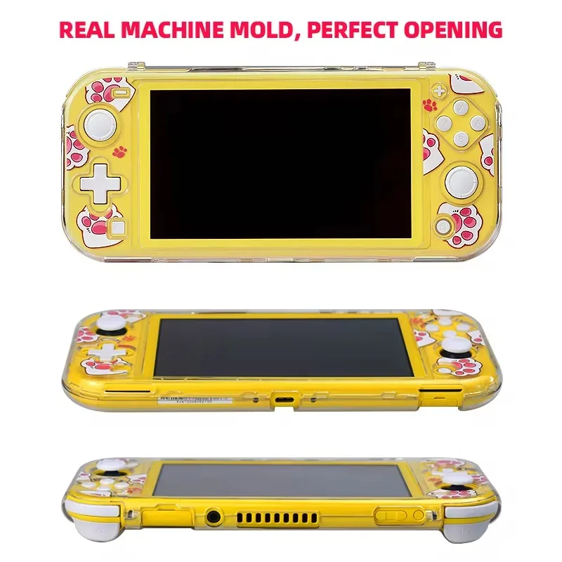 Cute Clear Protective Case for Nintendo Switch Lite - Transparent Hard Shell Cover