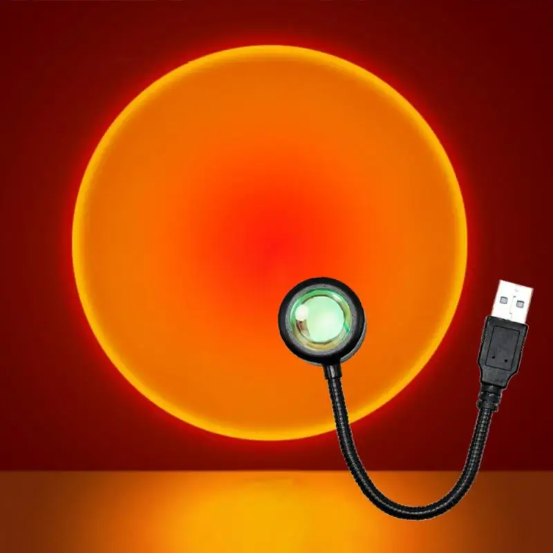 Mini Sunset Light Projector Lamp with Rotatable Head for Creative Photography and Video Backgrounds