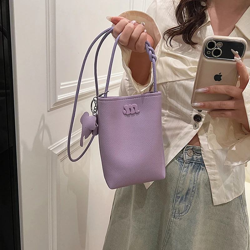 2024 New Fashion Single Shoulder Crossbody Cell Phone Bag Mini Satchel Multi Card Position Card Bag Keycase Female