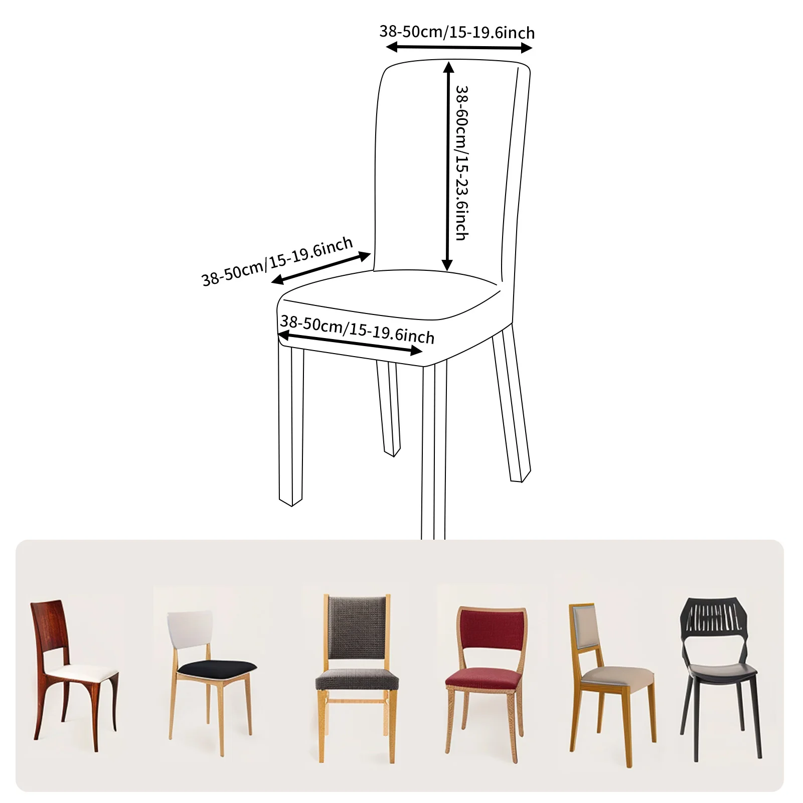 Set of 4 Dining Chair Covers High Stretchy Universal Seat Slipcovers Washable Removable Protector for Home Decor Banquet 5