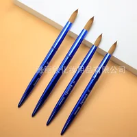 Pure Blue Metal Handle Nail Brush Mink Hair Manicure Brushes UV Gel Painting Drawing Nail Pens Salon Nail Tools Custom TIANMI 2
