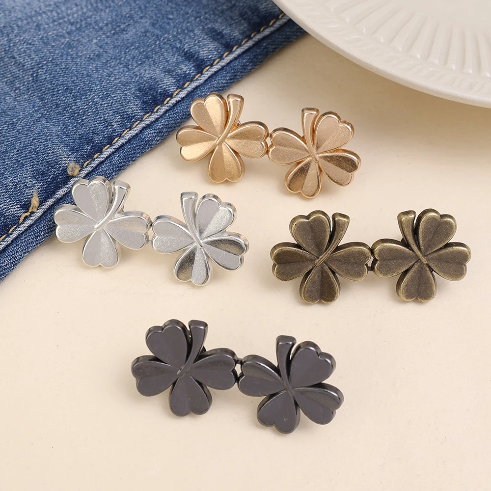 1/8set Adjustable Waist Buckle Star Shape Jean Pant Button Detachable Alloy Waist Tightener Clothing Accessories DIY Sewing Tool 5
