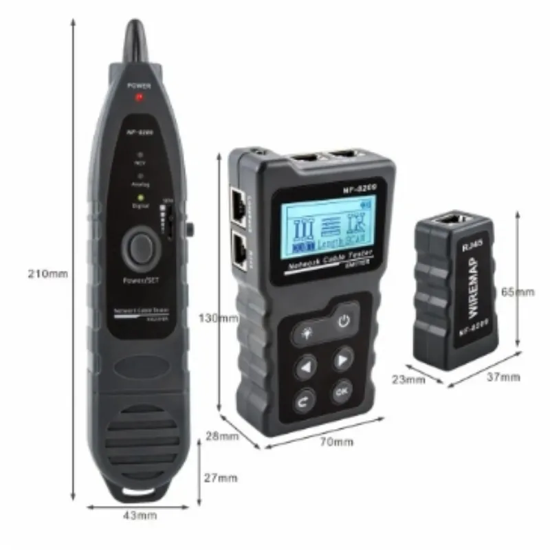 NOYAFA NF-8209 Cable Tracker Lan Display Measure Tester Network Tools LCD Display Measure Length Wiremap Tester 6