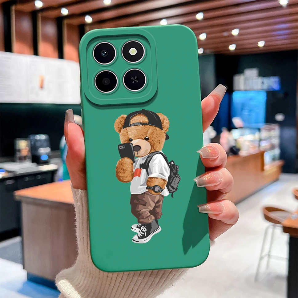 Cute Bear Shockproof Silicone Phone Case - Soft Bumper Shell