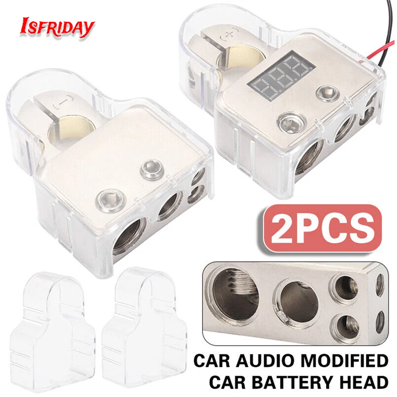 

Car Battery Terminal Connectors Versatility DC12V-24V AWG Positive Negative Battery Clamp Car Audio Modification Battery Head