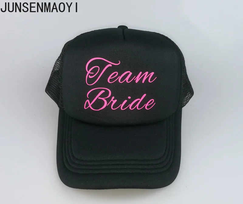 Personalized designer Team Bride and Bride Snapback Baseball Hats Print truckers Bachelorette Party Hat Women Adjustable Caps 3