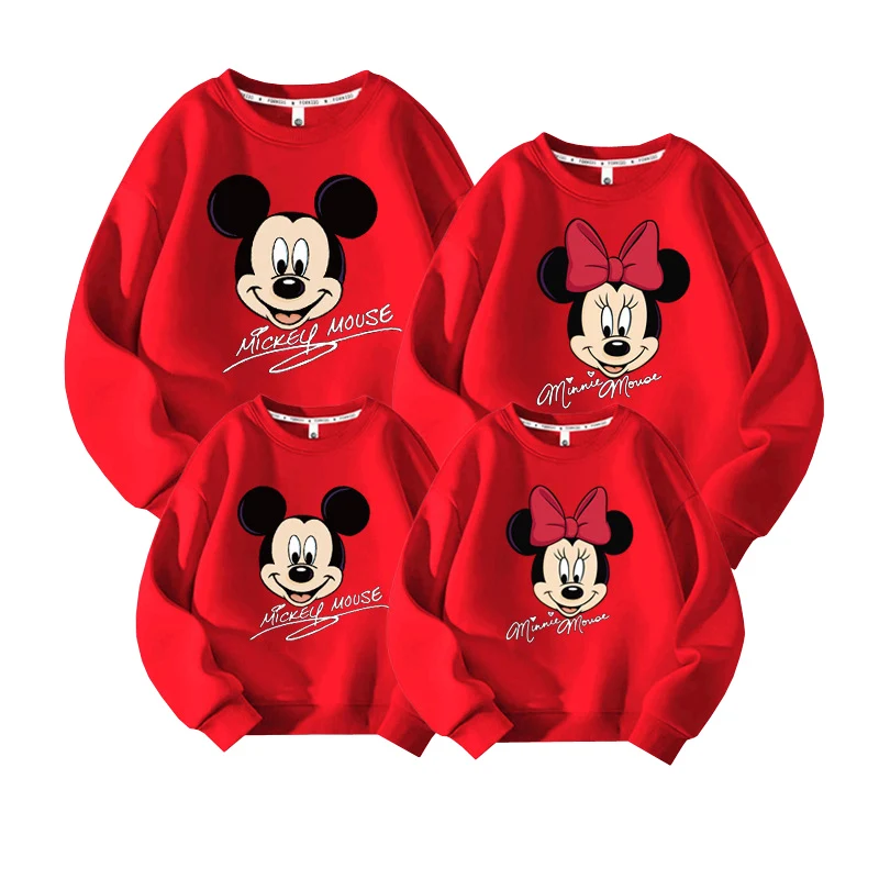 

Spring Family Matching Outfits Mom And Daughter Matching Clothes Mother Kids Mickey Sweatshirt Father Son Tops Family Look