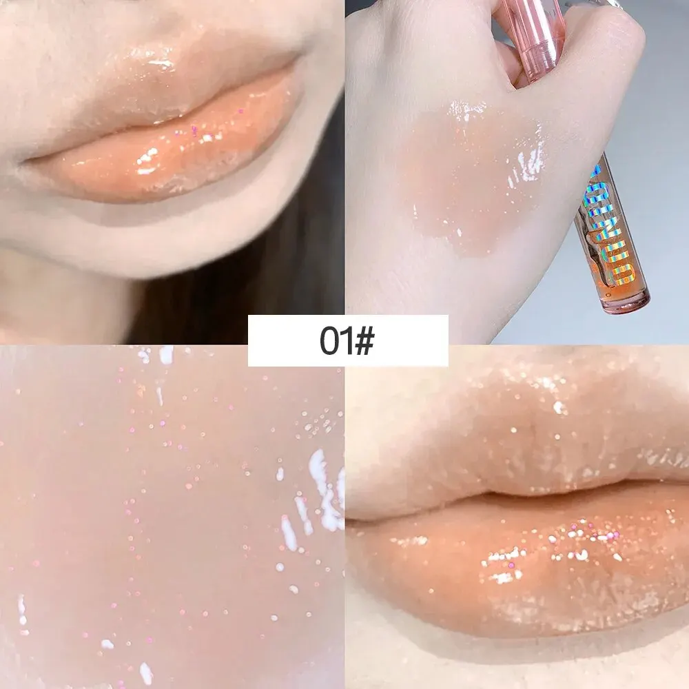 Description Picture 3 of item4 PCS Water-gloss Mirror Jelly Lip Gloss Moisturizes Lips Shimmers With Fine Pearls Brightens Lip Color