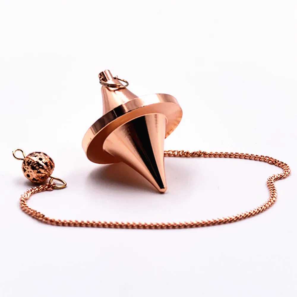 SONGL Spinning Top Design Dowsing Reiki Point Brass Metal Pendulum for Divination Cone Pendulum Chakra Testing Spiritual Energy