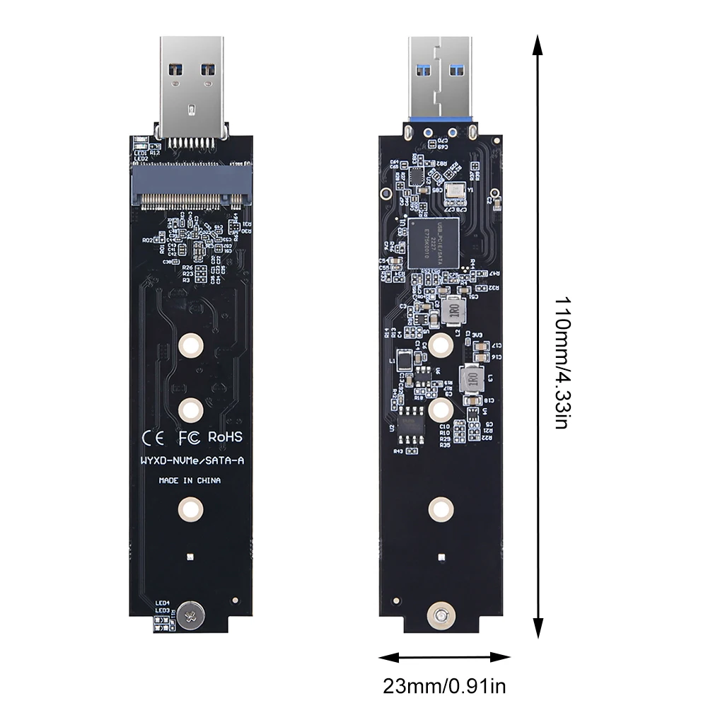 M.2 to USB 3.1 어댑터 카드 M.2 SSD SATA/NVMe to USB 3.1 어댑터 NVMe PCIe to USB3.1 타입 A 어댑터 (삼성 970 960 시리즈용)