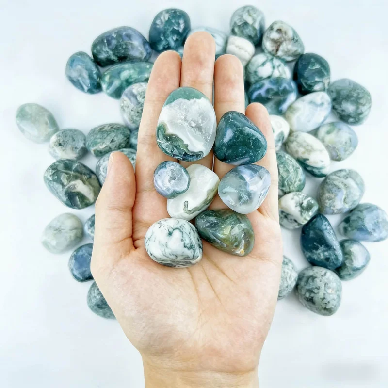 Natural Moss Agate Decoration Stones 4