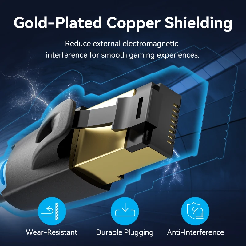 Vention Cat8 Ethernet Cable STTP 40Gbps 2000MHz Cat 8 RJ45 Network Lan Patch Cord for Router Modem Internet RJ 45 Ethernet Cable 6