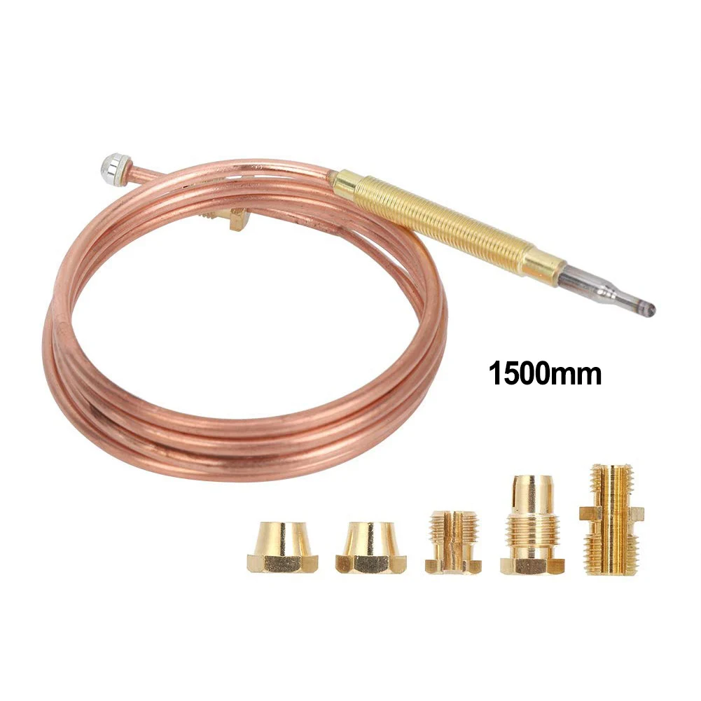 Burner Thermocouple Universal Kit 900mm 1500mm Gas Oven Range Fryer Temperature Probe Thermocouple Valve With 5 Nuts gas thermocouple valve