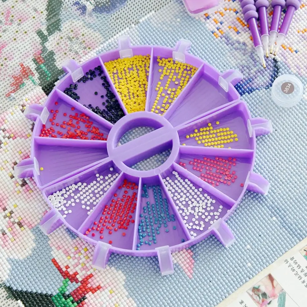 Description Picture 2 of item6Grid Palette Diamond Painting Tray Kit Large Capacity Drill Plate Diamond Painting Pen Nail Art Beading Plate Cross Stitch Tool