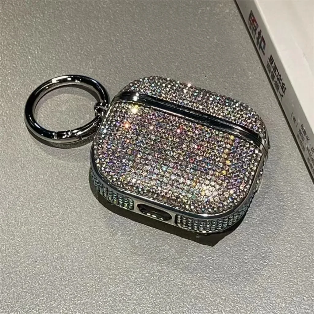 Sparkling Rhinestone Bling Hard Plastic Earphone Case with Hook - Elegant Gift