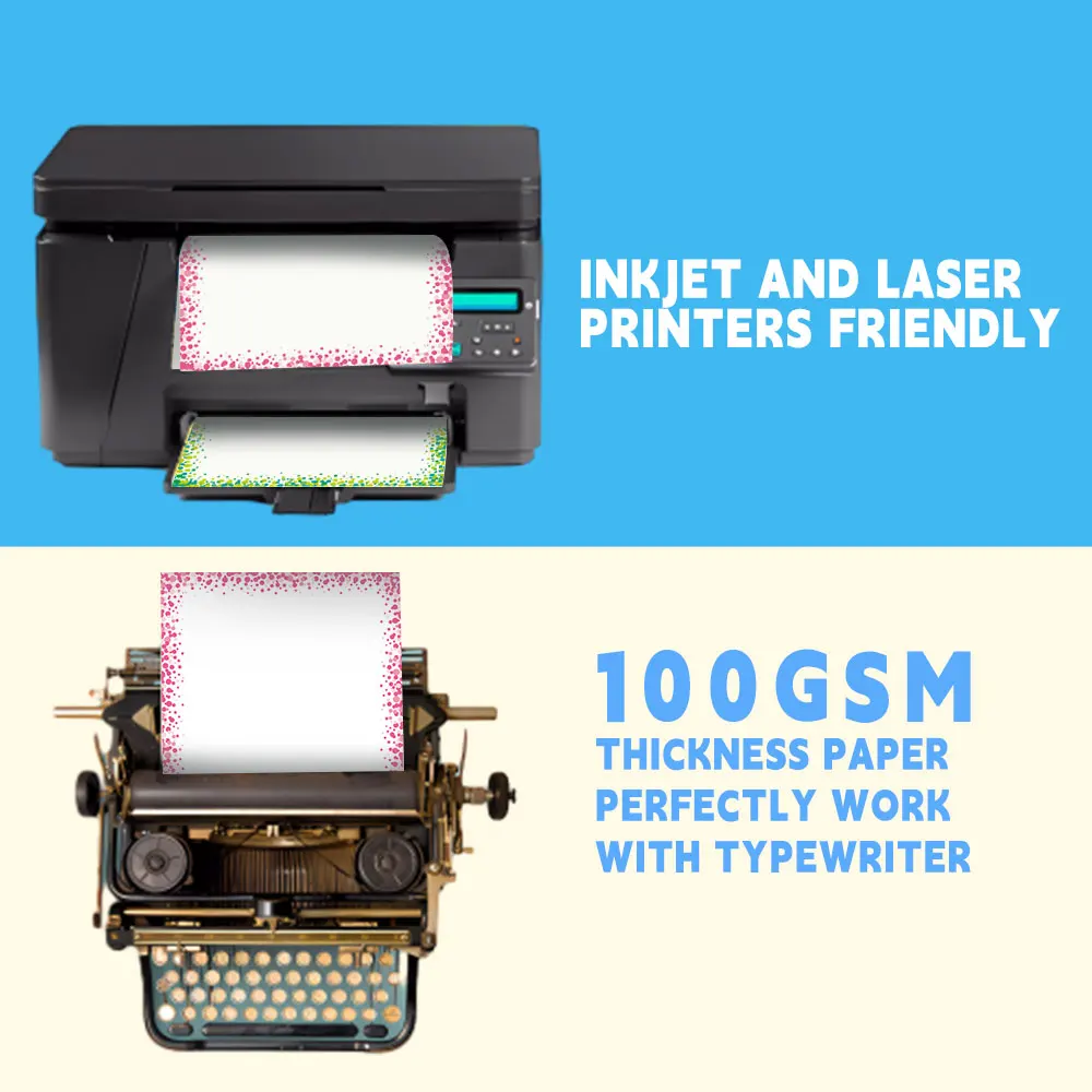 Stationery Printing Double Sided Paper 40 Sheets Writing Letterhead 100gsm For School Printers Household Products 8.5X11in