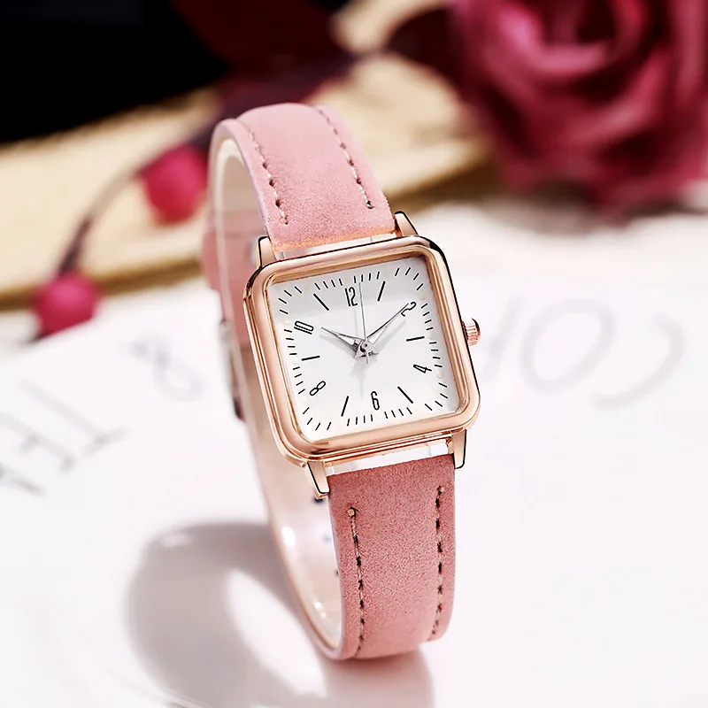 

Sdotter Casual Hot Sales Woman's Wristwatch Small Dial Square Ladies Watches Luminous Leather Quartz Watch For Women reloj mujer