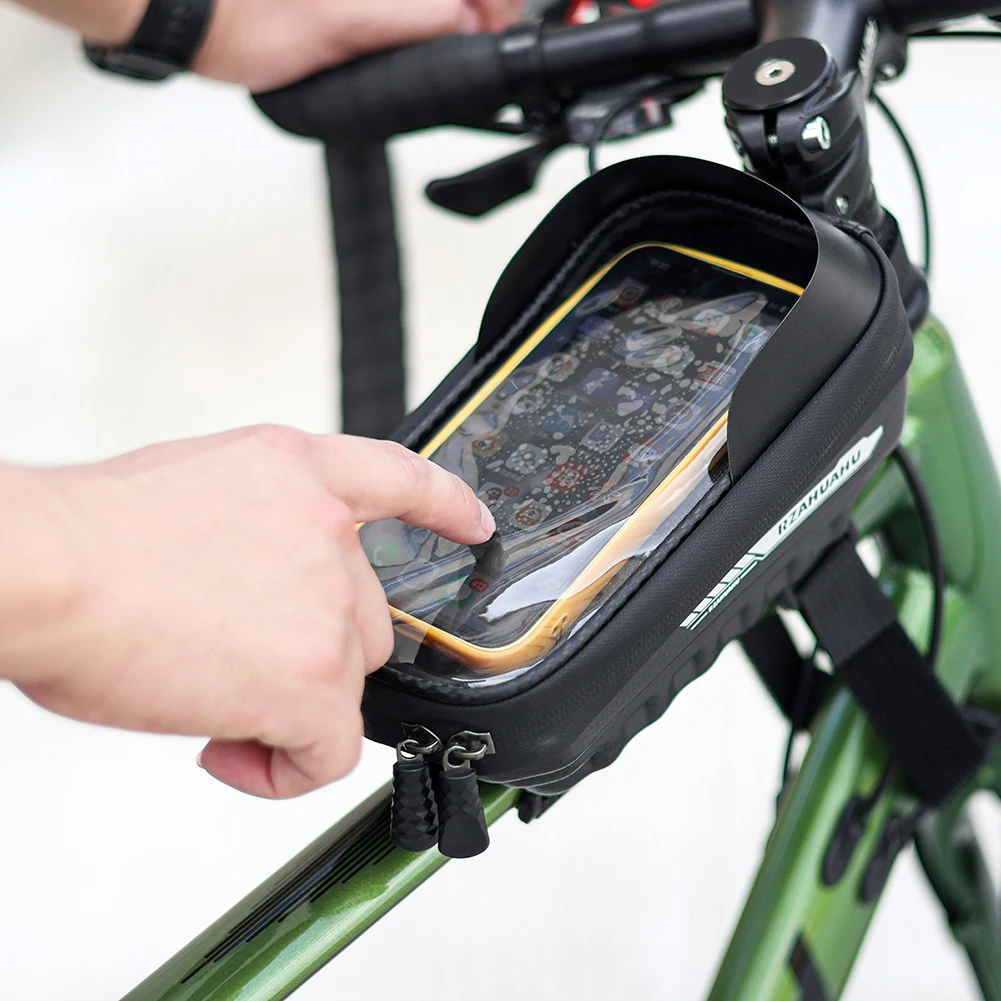 Fahrrad Front Rahmen Tasche Touchscreen Fahrrad Tasche EVA Wasserdichte Telefon Halter Fall MTB Rennrad Oberrohr Tasche Radfahren Zubehör – Detail 17