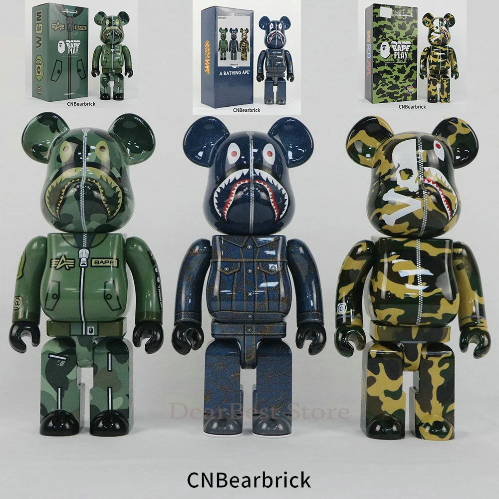 Cool Bearbricks Bear Kongshanji Joint Shark Violent Electroplated Bape Pilot Sound 400% |