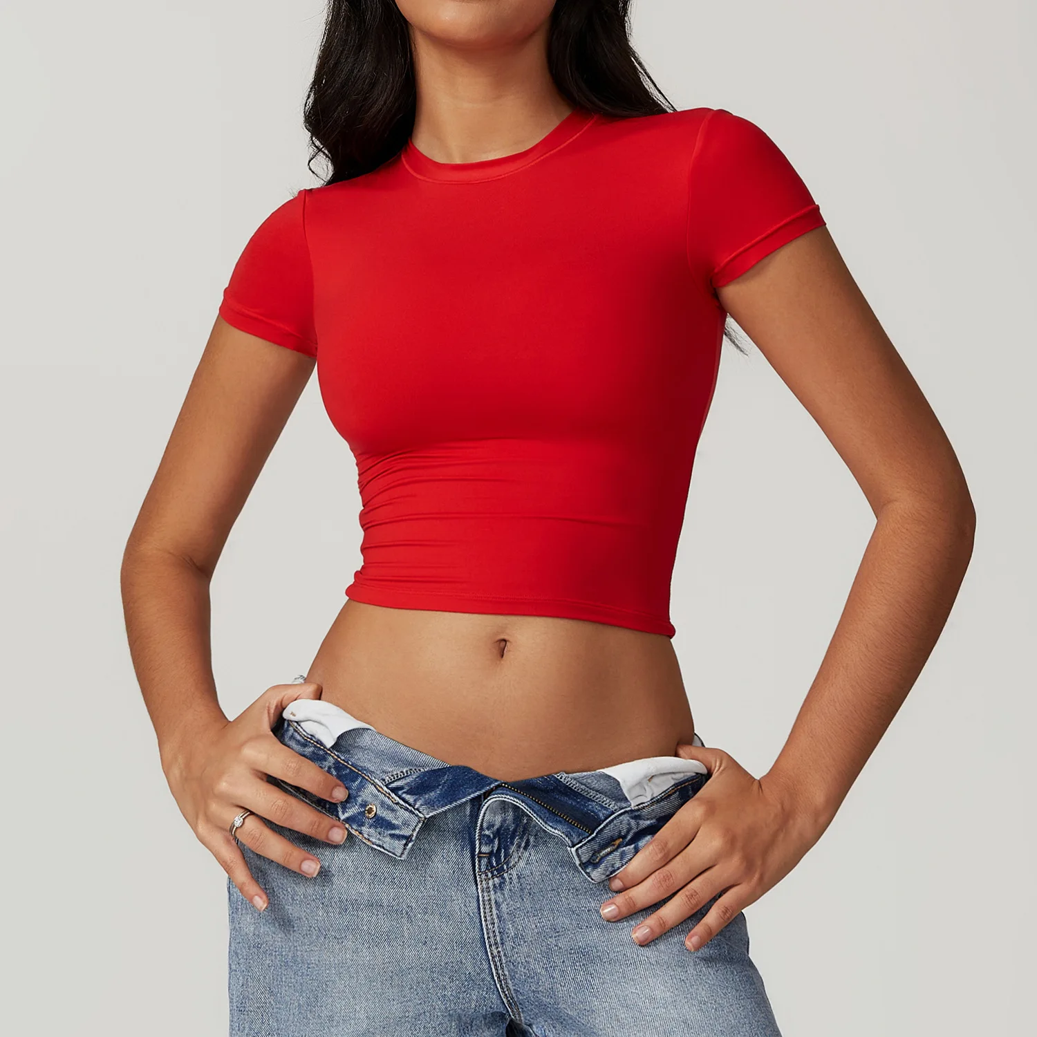 Women Top Fitness Running T-shirt Short Sleeve Breathable Quick Dry Moisture Sweat Wicking Workout Gym Sports Yoga Top Tee