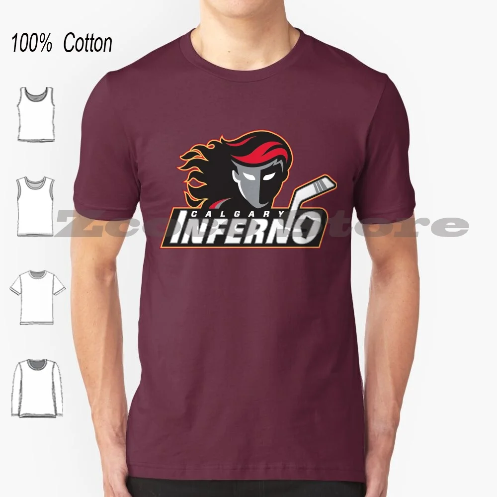 Maglietta Calgary Inferno 100% Cotone Confortevole Di Alta Qualità Calgary Calgary Inferno Ceneri Di Incendio Blaze Blazing Burn Burning