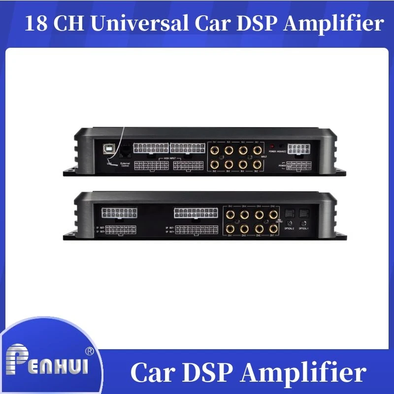 1200W 18channel Car DSP Amplifier for audio upgrading Optical input with 8 CH RCA and 18CH
